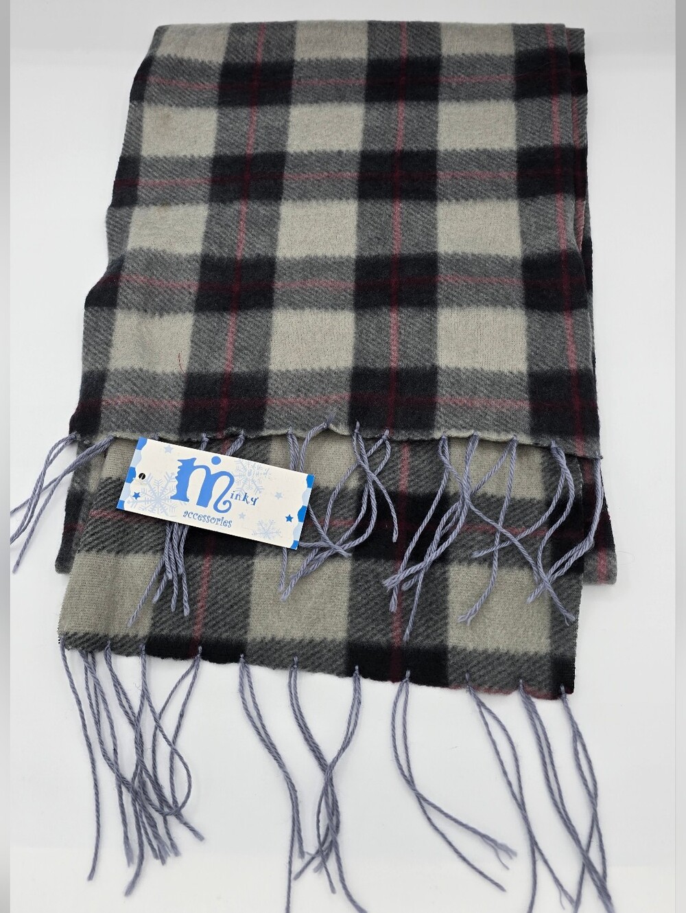 Minky Accessories - (NWT) Plaid Soft Winter Fringe Scarf